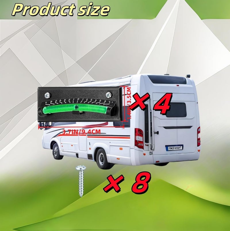Malloryx RV Level Bubble - Graduated Scale Stick On Leveling System | High Visibility Bubble for Camper, Trailer, Caravan & RV - Precision Adhesive Mounted Level 4 Pack - Image 4
